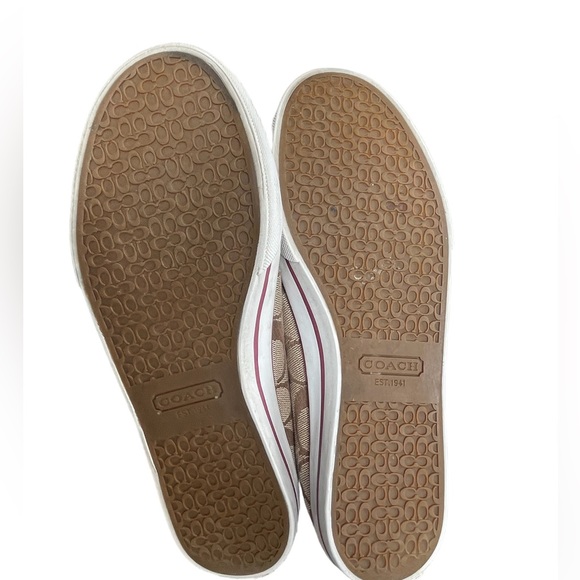 Coach Bonney Poppy high top converse style gold over sneakers Sz7 - Picture 6 of 10